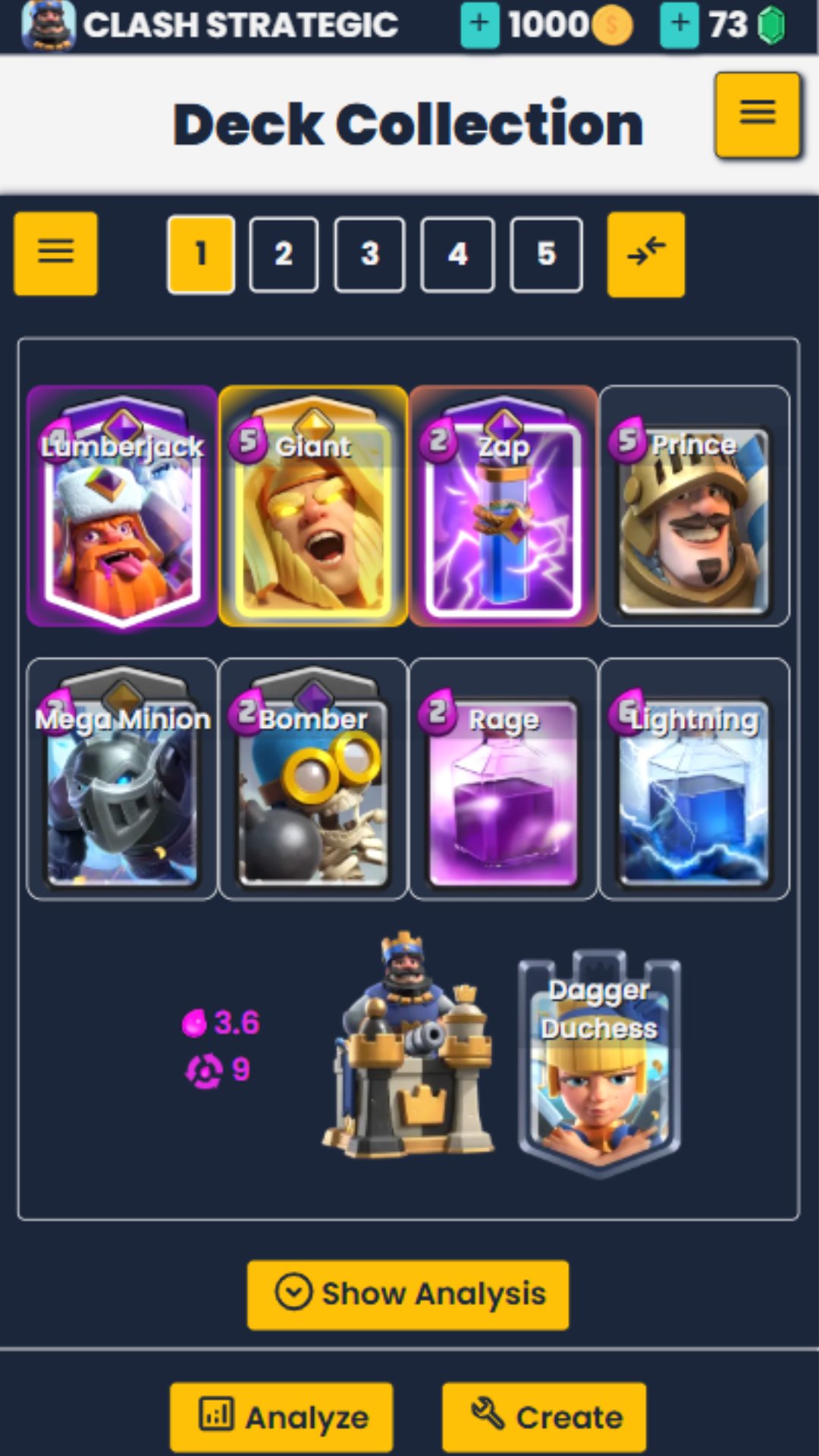 Clash Royaleにインスパイアされたインターフェース